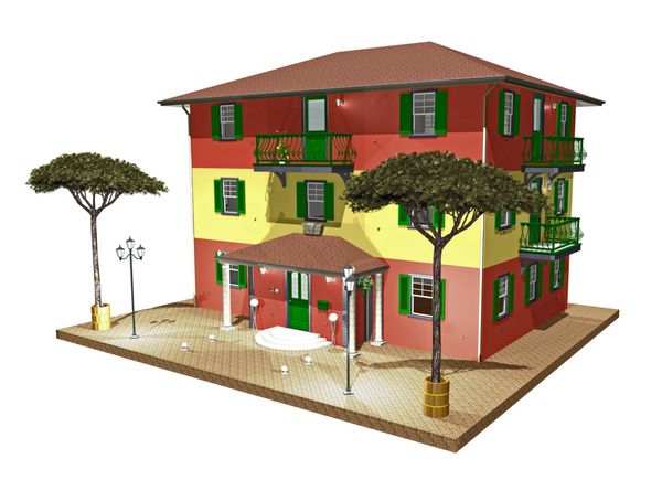 casa stile riviera ligure-خانه به سبک لیگوریای ایتالیایی-3d-1