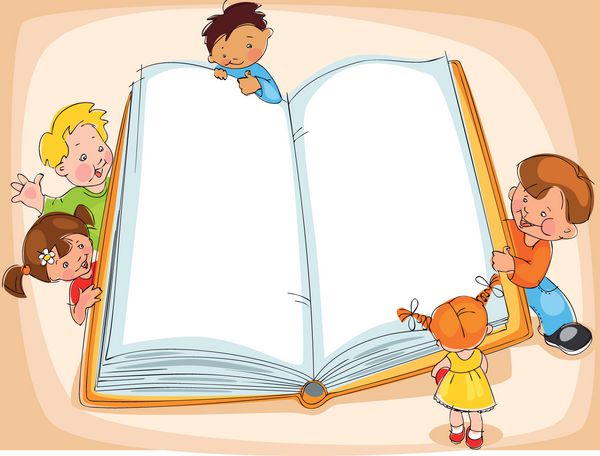 کودکان در حال خواندن کتاب بنر