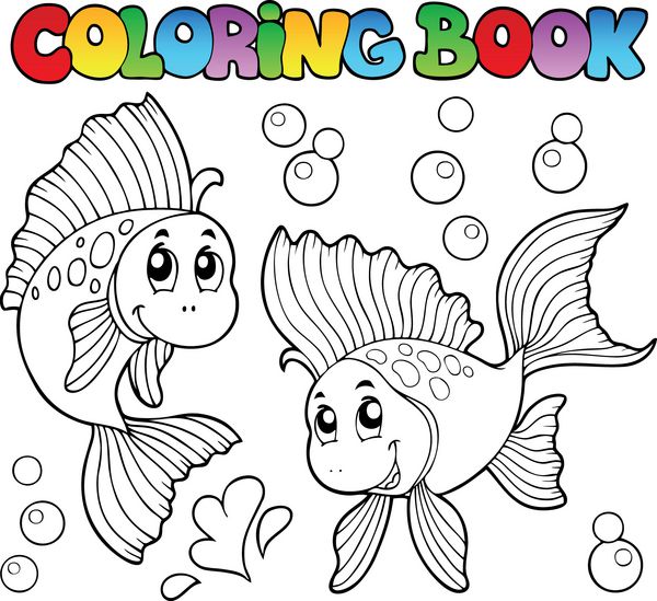 کتاب رنگ آمیزی دو ماهی قرمز زیبا