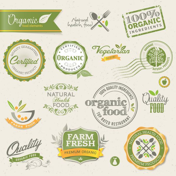 برچسب ها و عناصر مواد غذایی ارگانیک