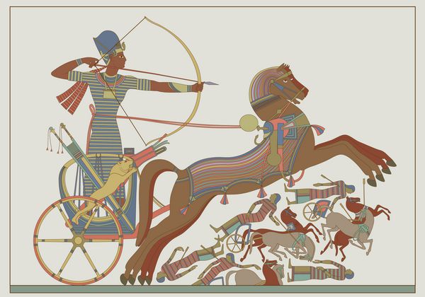 نقاشی دیواری فرعون در نبرد