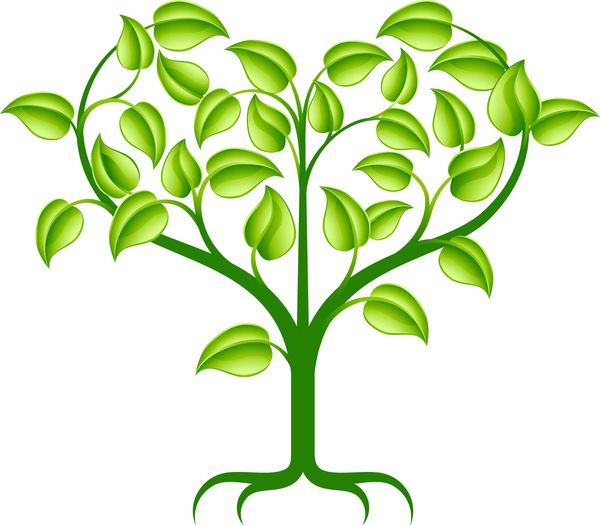 تصویر درخت قلب سبز