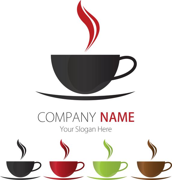 طراحی لوگو شرکت کسب و کار وکتور فنجان قهوه