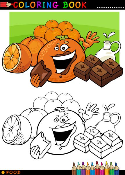 پرتقال و شکلات برای رنگ آمیزی