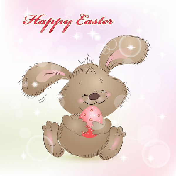 کارتونی خرگوش شاد برای کارت های عید پاک