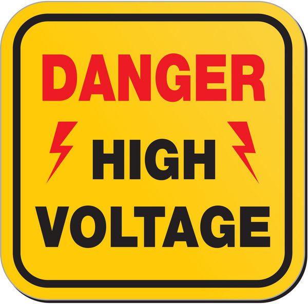 خطر ولتاژ بالا - علامت زرد