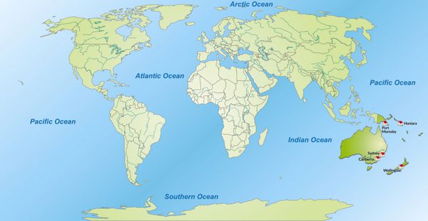 karte von australien ozeanien und der welt