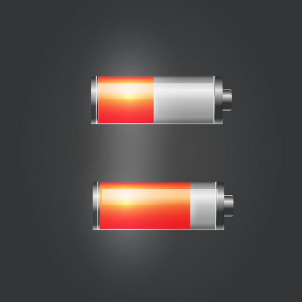 نشانگر قرمز رنگ میزان شارژ باتری