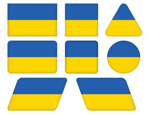 مجموعه ای از دکمه ها با پرچم اوکراین