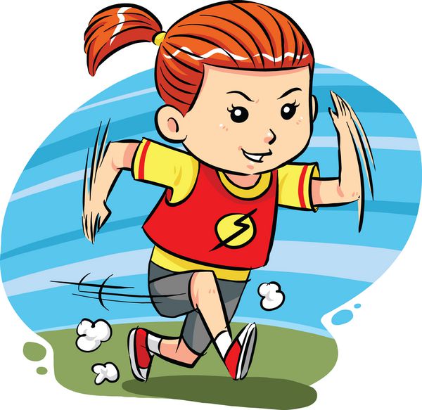 یک دختر بچه ورزش دویدن انجام می دهد فایل وکتور