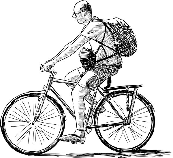 مرد دوچرخه سوار