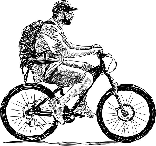 مرد دوچرخه سواری