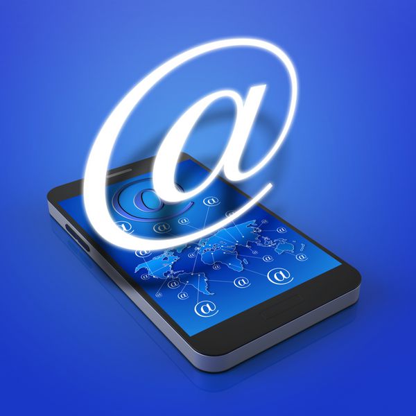 صفحه نمایش لمسی تلفن همراه با نمادهای ایمیل