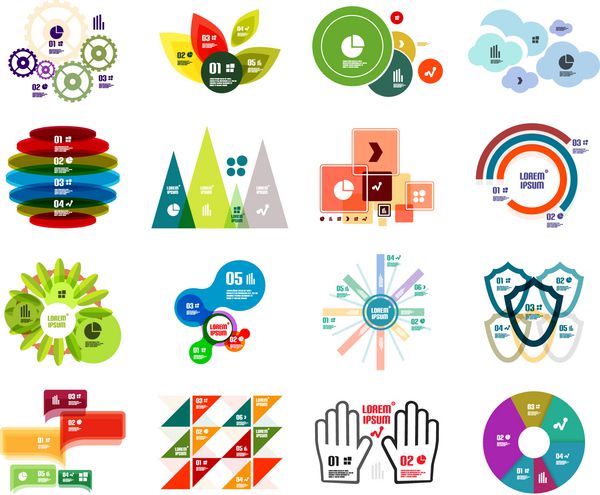 مجموعه ای از قالب های طراحی اینفوگرافیک مدرن