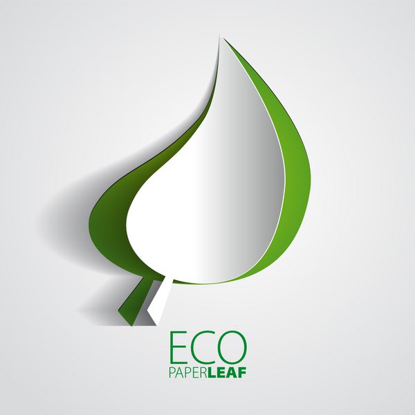 برگ کاغذ سازگار با محیط زیست - عنصر وکتور برای طراحی زیست محیطی