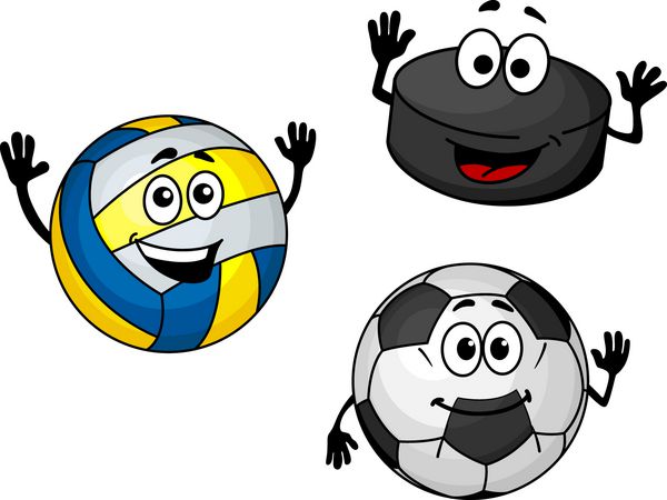 توپ هاکی والیبال و توپ های فوتبال
