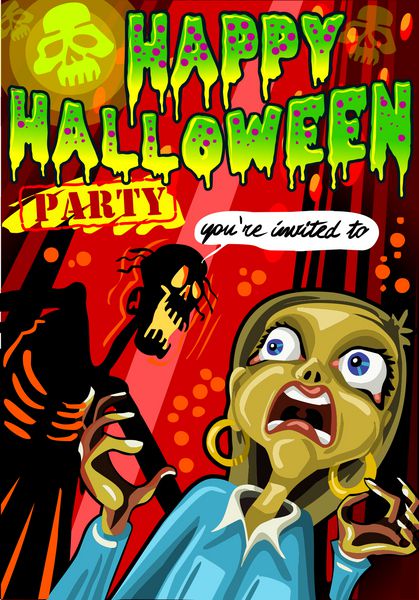 پوستر دعوت به مهمانی هالووین