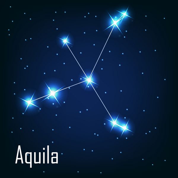 ستاره صورت فلکی aquila در آسمان شب وکتور ilr