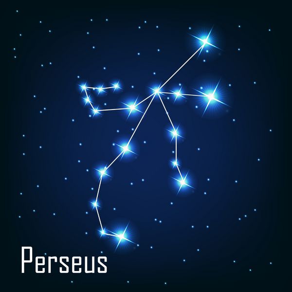 ستاره صورت فلکی پرسئوس در آسمان شب وکتور