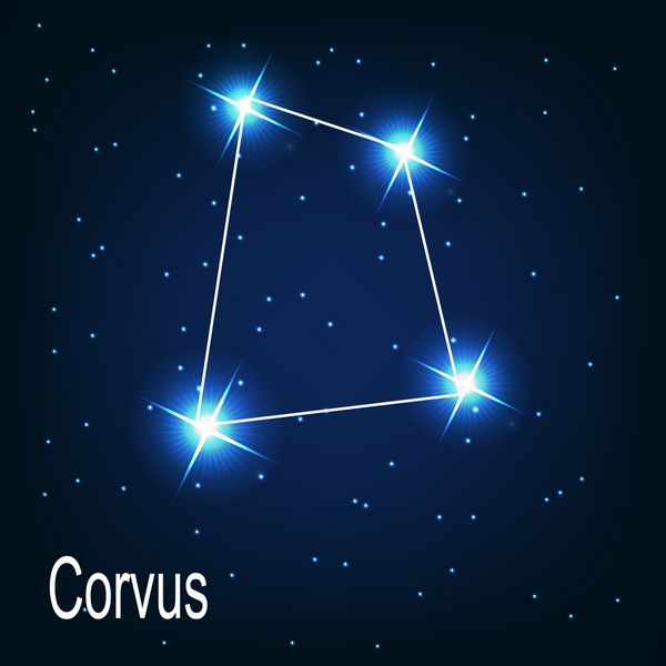 ستاره صورت فلکی corvus در آسمان شب وکتور ilr