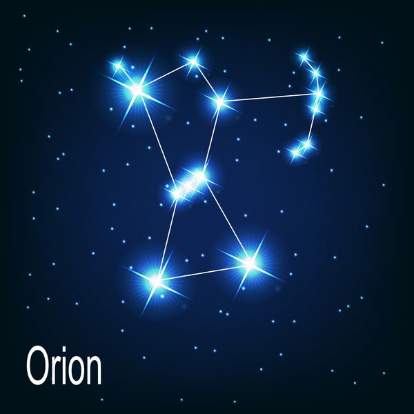 ستاره صورت فلکی شکارچی در آسمان شب وکتور ilra