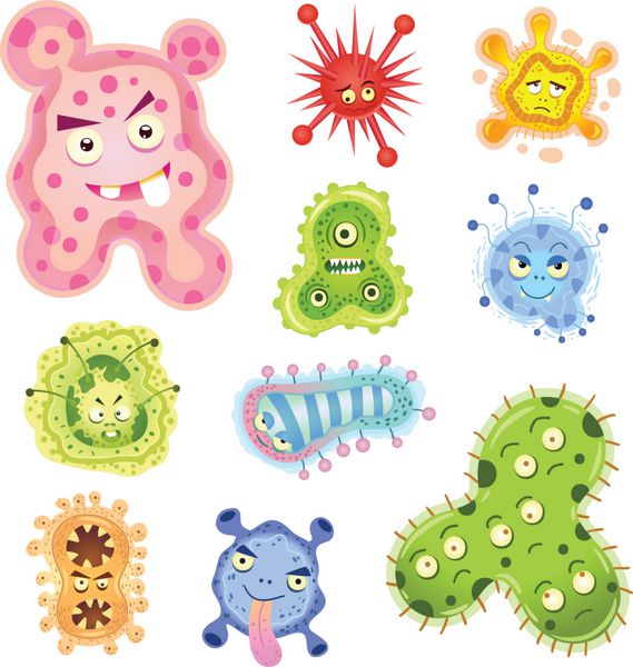 کارتون باکتری و ویروس