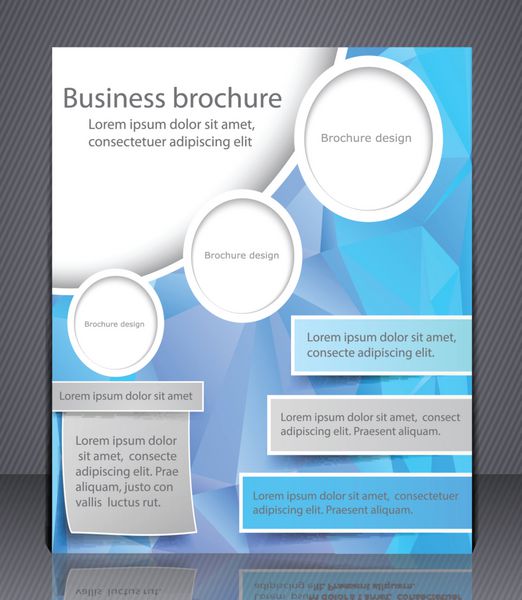 بروشور کسب و کار قالب بروشور آبی طراحی جلد هندسی