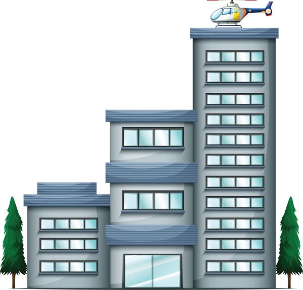 یک هلیکوپتر بالای ساختمان بلند