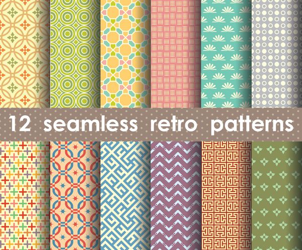 مجموعه ای از الگوهای رترو بدون درز