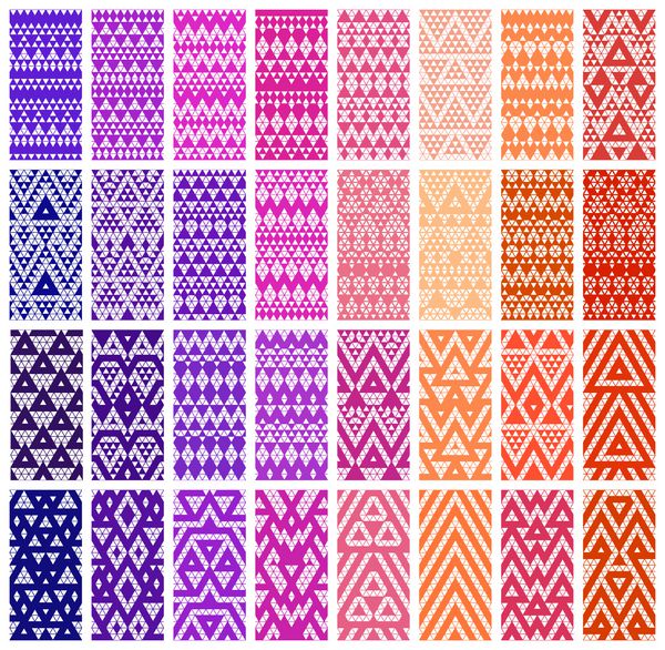 الگوهای توری رنگارنگ قبیله ای وکتور