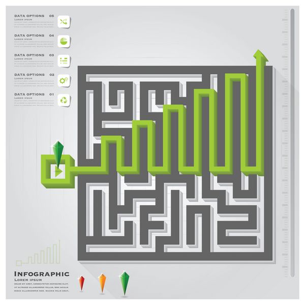 الگوی طراحی اینفوگرافیک کسب و کار Maze