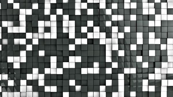 دیوار مکعب های سیاه و سفید