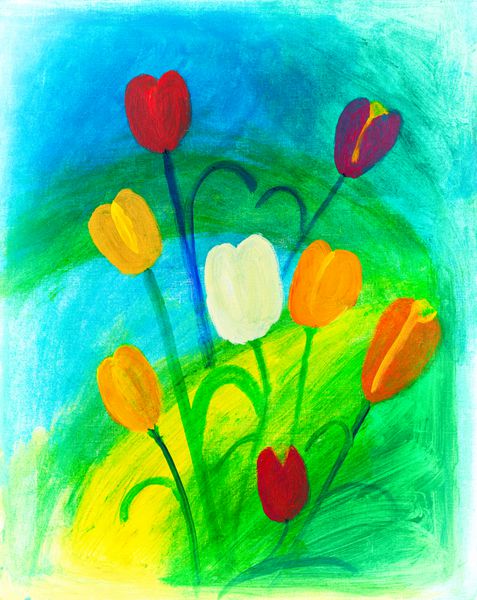 نقاشی گل در طبیعت توسط کی گیل