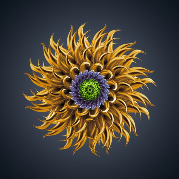 شکل ارگانیک میکروبیولوژیکی انتزاعی سه بعدی رنگارنگ ماکرو ویروس گل سایبری یا ستاره