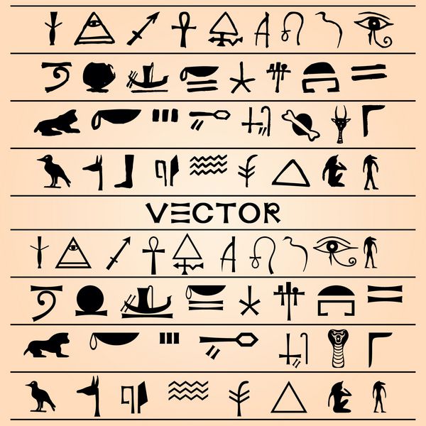 وکتور از زیور آلات مصری و هیروگلیف