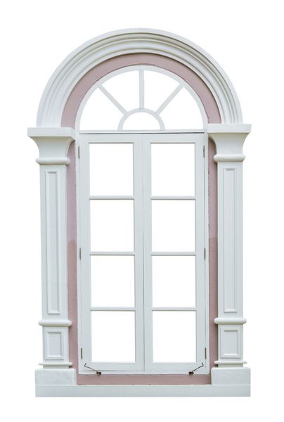 قاب پنجره کلاسیک جدا شده در پس زمینه سفید