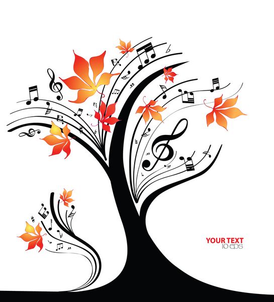 درخت موسیقی انتزاعی برای طراحی شما