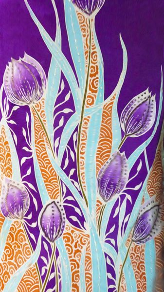 الگوهای زیبای باتیک سوترا در نقاشی دیجیتالی با رنگ روغن