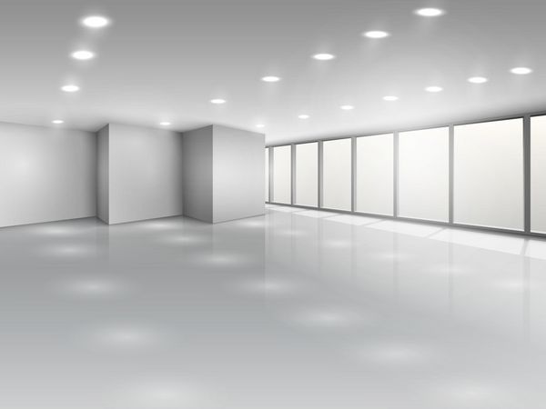 فضای داخلی اتاق کنفرانس نور یا دفتر باز sp با وکتور پنجره