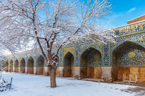 باغی در محوطه مسجد شاه مسجد جامع عباسی مسجد امام مسجدی است در اصفهان ایران میدان نقش جهان