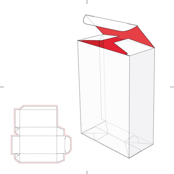 جعبه بلند با قفل خودکار پایین و طرح الگوی قالب