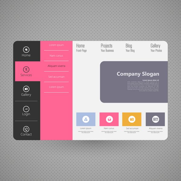 طراحی قالب وب سایت رنگارنگ تخت