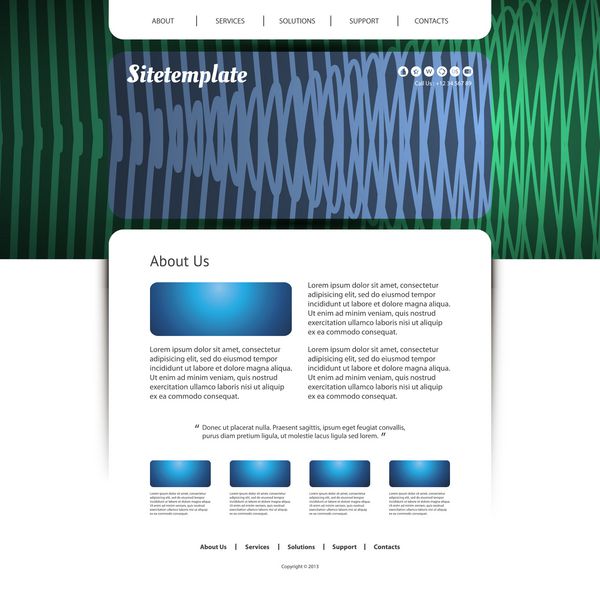 قالب وب سایت با طراحی انتزاعی هدر - خطوط موج