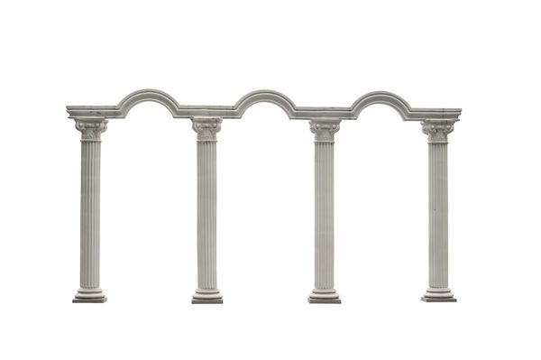 دروازه ستون‌های رومی جدا شده روی سفید با مسیر برش