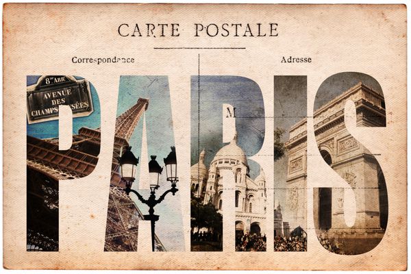 کارت پستال قدیمی حروف پاریس