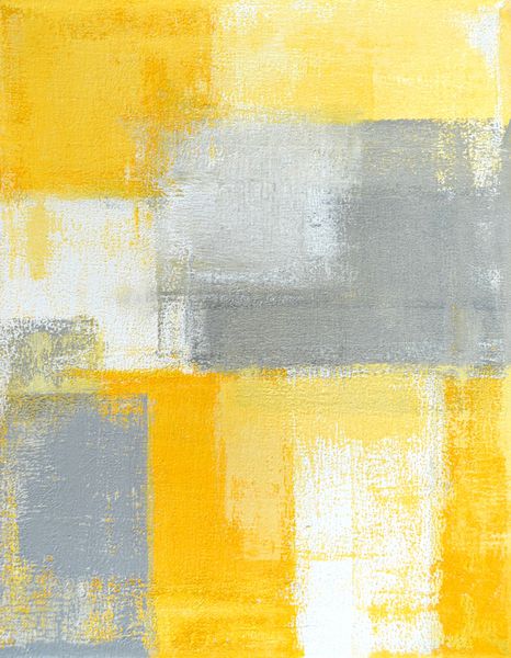 نقاشی هنر انتزاعی خاکستری و زرد