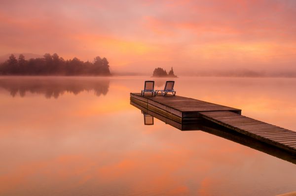 صحنه دلخراش کنار دریاچه در یک صبح مه آلود زیبا