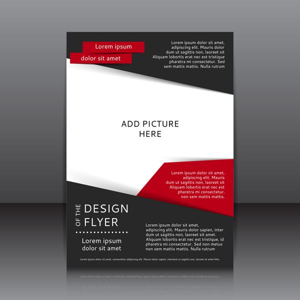 طرح وکتور بروشور مشکی با عناصر قرمز و pl برای تصاویر قالب پوستر برای کسب و کار شما