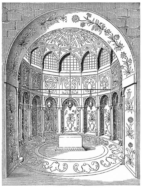مقبره عباس دوم قرن هفدهم در اصفهان تصویر منقوش قدیمی دایره المعارف صنعتی e -o لمی - 1875