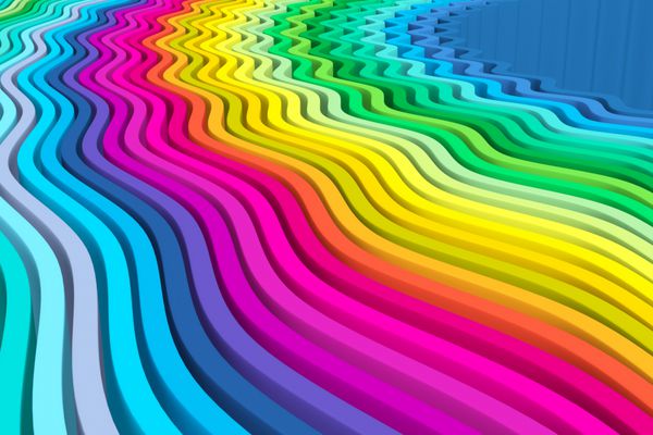 پس زمینه انتزاعی با تصویر سه بعدی رنگ موج خطوط